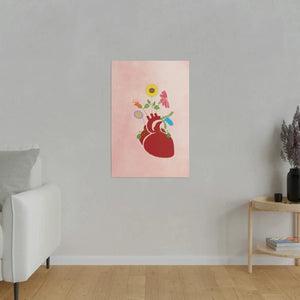 Vibrant Matte Canvas - Floral Heart Radial Pine - Dipaliz - Posters Prints & Visual Artwork