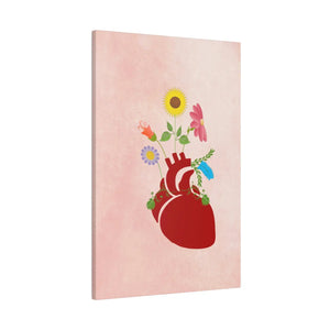 Vibrant Matte Canvas - Floral Heart Radial Pine - Dipaliz - Posters Prints & Visual Artwork