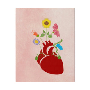 Vibrant Matte Canvas - Floral Heart Radial Pine - Dipaliz - Posters Prints & Visual Artwork