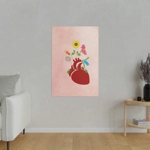 Vibrant Matte Canvas - Floral Heart Radial Pine - Dipaliz - Posters Prints & Visual Artwork