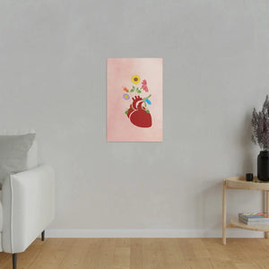 Vibrant Matte Canvas - Floral Heart Radial Pine - Dipaliz - Posters Prints & Visual Artwork