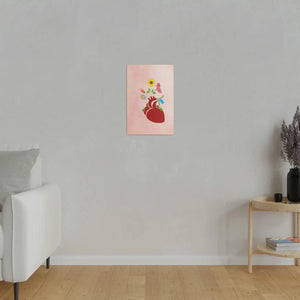 Vibrant Matte Canvas - Floral Heart Radial Pine - Dipaliz - Posters Prints & Visual Artwork