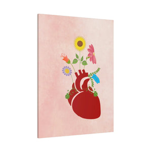 Vibrant Matte Canvas - Floral Heart Radial Pine - Dipaliz - Posters Prints & Visual Artwork