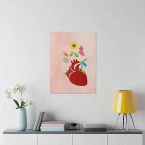 Vibrant Matte Canvas - Floral Heart Radial Pine - Dipaliz - Posters Prints & Visual Artwork