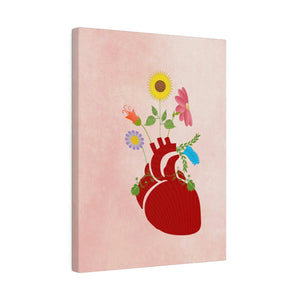 Vibrant Matte Canvas - Floral Heart Radial Pine - Dipaliz - Posters Prints & Visual Artwork