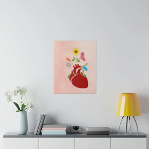 Vibrant Matte Canvas - Floral Heart Radial Pine - Dipaliz - Posters Prints & Visual Artwork