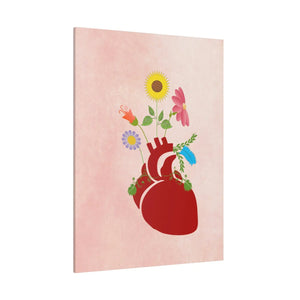 Vibrant Matte Canvas - Floral Heart Radial Pine - Dipaliz - Posters Prints & Visual Artwork
