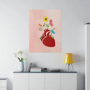 Vibrant Matte Canvas - Floral Heart Radial Pine - Dipaliz - Posters Prints & Visual Artwork