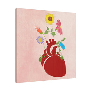 Vibrant Matte Canvas - Floral Heart Radial Pine - Dipaliz - Posters Prints & Visual Artwork