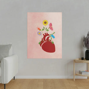 Vibrant Matte Canvas - Floral Heart Radial Pine - Dipaliz - Posters Prints & Visual Artwork