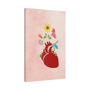 Vibrant Matte Canvas - Floral Heart Radial Pine - Dipaliz - Posters Prints & Visual Artwork