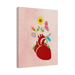 Vibrant Matte Canvas - Floral Heart Radial Pine - Dipaliz - Posters Prints & Visual Artwork