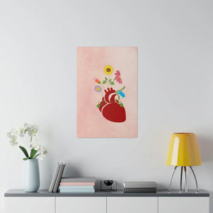 Vibrant Matte Canvas - Floral Heart Radial Pine - Dipaliz - Posters Prints & Visual Artwork