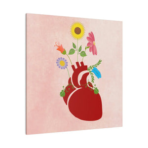 Vibrant Matte Canvas - Floral Heart Radial Pine - Dipaliz - Posters Prints & Visual Artwork