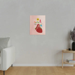 Vibrant Matte Canvas - Floral Heart Radial Pine - Dipaliz - Posters Prints & Visual Artwork