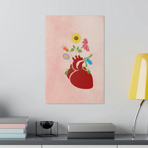 Vibrant Matte Canvas - Floral Heart Radial Pine - Dipaliz - Posters Prints & Visual Artwork