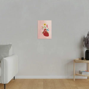 Vibrant Matte Canvas - Floral Heart Radial Pine - Dipaliz - Posters Prints & Visual Artwork