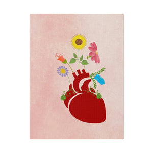 Vibrant Matte Canvas - Floral Heart Radial Pine - Dipaliz - Posters Prints & Visual Artwork