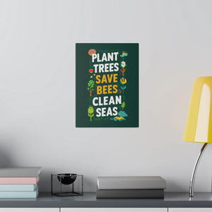 Plant Trees Save Bees Matte Canvas Decor - Dipaliz - Posters Prints & Visual Artwork