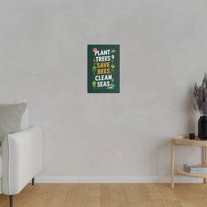 Plant Trees Save Bees Matte Canvas Decor - Dipaliz - Posters Prints & Visual Artwork