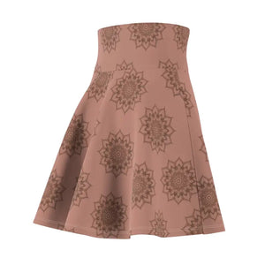 Mauve Womens Skater Skirt Versatile Aop Mandala Pattern - Dipaliz - Skirts