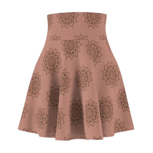 Mauve Womens Skater Skirt Versatile Aop Mandala Pattern - Dipaliz - Skirts