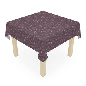 Mauve Tablecloth - Elegant Polyester Print Design - Dipaliz - one Size / White - Tablecloths