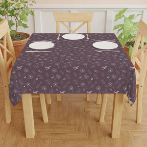 Mauve Tablecloth - Elegant Polyester Print Design - Dipaliz - one Size / White - Tablecloths