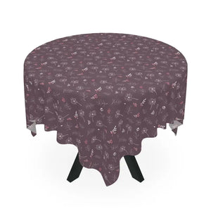 Mauve Tablecloth - Elegant Polyester Print Design - Dipaliz - one Size / White - Tablecloths