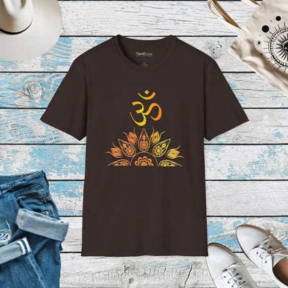 Chill Vibes: Aum Mandala Cotton Softstyle Tee - Dark Chocolate / s T-shirt