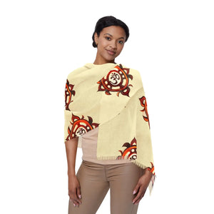 Elegant Aum Pattern Scarf - Spiritual Polyester Design - Dipaliz - Scarves & Shawls