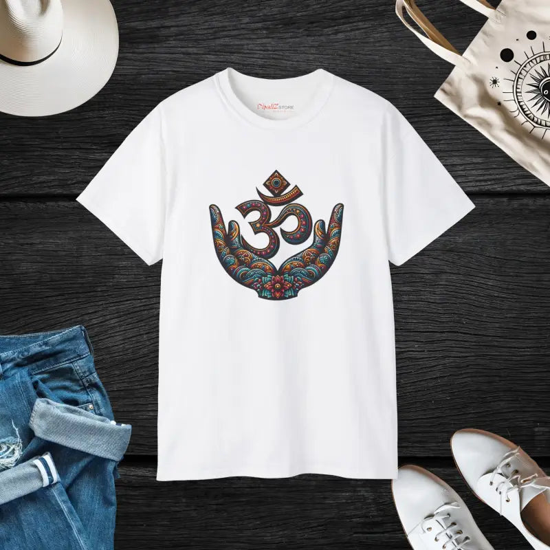 Chill in Style with the Ultimate Unisex Ultra Cotton Aum Tee - White / s T-shirt