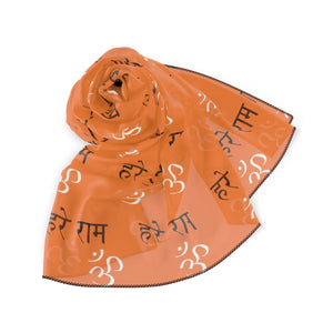 Zen Aum Pattern Poly Scarf - Lightweight Chiffon - Dipaliz - Scarves & Shawls