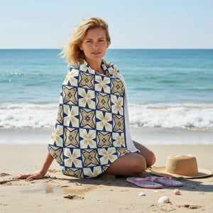 Mediterranean Tile Beach Towel – Cotton Back - Dipaliz - Beach Towels