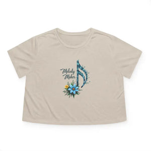 Flowy Cropped Tee Music Lover Style Statement - Dipaliz - s / Heather Dust - T-shirts