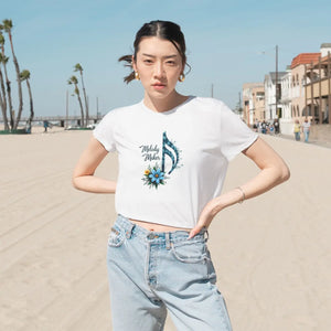 Soft Music Icon Flowy Cropped Tee - Festival Style - Dipaliz - T-shirts