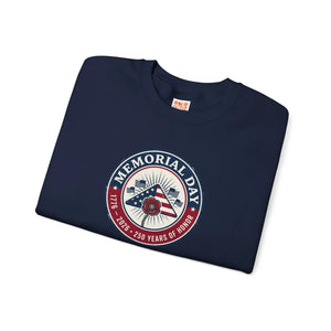 Memorial Day 1776–2026 Crewneck Sweatshirt | Usa 250 Vintage Distressed Patriotic