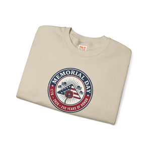 Memorial Day 1776–2026 Crewneck Sweatshirt | Usa 250 Vintage Distressed Patriotic