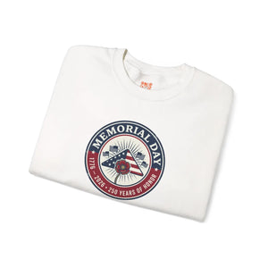 Memorial Day 1776–2026 Crewneck Sweatshirt | Usa 250 Vintage Distressed Patriotic