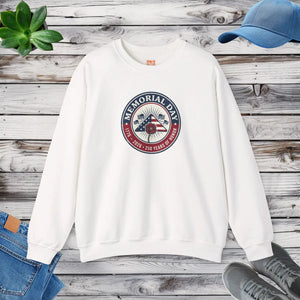 Memorial Day 1776–2026 Crewneck Sweatshirt | Usa 250 Vintage Distressed Patriotic - White / s