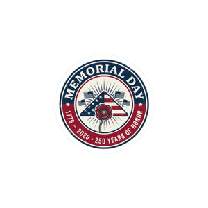 Memorial Day 1776–2026 Sticker | Usa 250 Vintage Distressed Red White Blue - 2’’ × / Paper Products