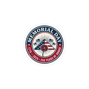Memorial Day 1776–2026 Sticker | Usa 250 Vintage Distressed Red White Blue - 3’’ × / Paper Products