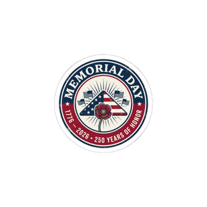 Memorial Day 1776–2026 Sticker | Usa 250 Vintage Distressed Red White Blue - 6’’ × / Paper Products