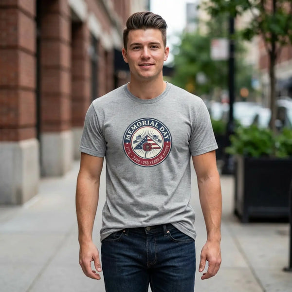 Memorial Day 1776–2026 Tee | Usa 250 Vintage Distressed Patriotic - s / Athletic Heather - T-shirt