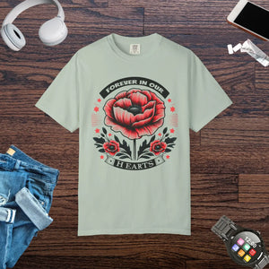 Vintage Memorial Floral Tee - Cotton Tribute Shirt - Dipaliz - T-shirts - s