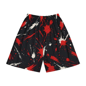 Artistic Sports Shorts - Bold Splash Design Polyester - Dipaliz