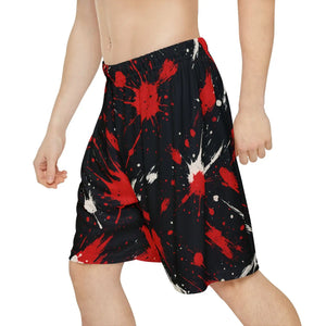 Artistic Sports Shorts - Bold Splash Design Polyester - Dipaliz