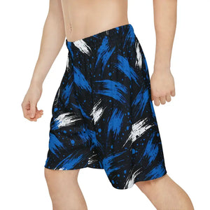 Premium Bold Blue Brushstroke Athletic Shorts - Dipaliz