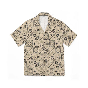 Beige Vintage Hawaiian Camp Shirt - Summer Linen - Dipaliz - Shirts