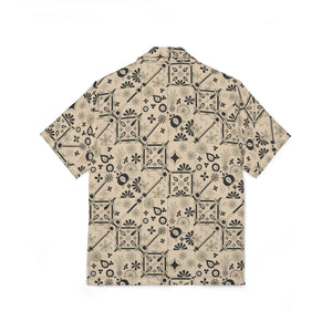 Beige Vintage Hawaiian Camp Shirt - Summer Linen - Dipaliz - Shirts